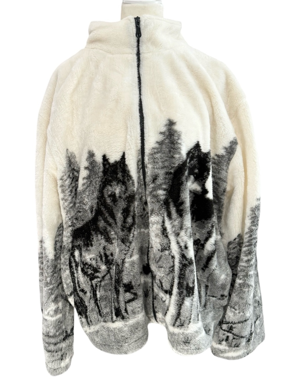 VINTAGE SEA TO SKY Wolf Design Teddy Jacket